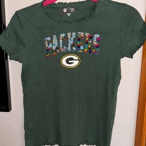 NFL Green Packers Kids Sequin Tee